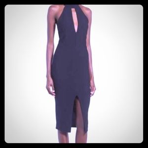 Sexy BLACK round neck keyhole midi dress w/ tags!